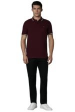 Men Slim Fit Solid 100% Cotton, Pique Polo T-Shirt - Image 4