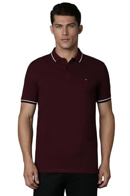 Men Slim Fit Solid 100% Cotton, Pique Polo T-Shirt