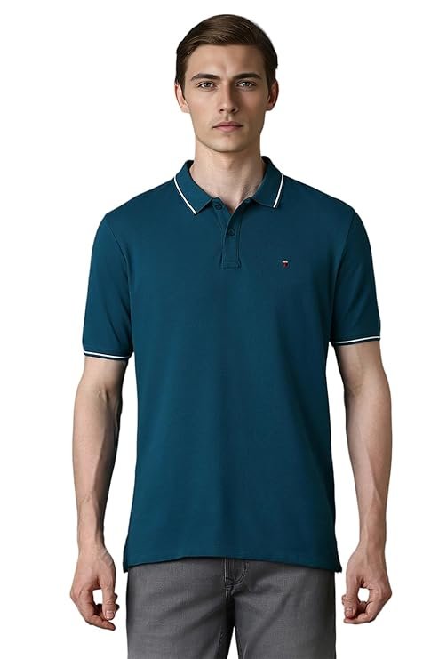 610nOO7dhRL._SY741_.jpg Men Slim Fit Solid Polo T-Shirt - Image 1