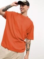 Oversized Solid Round Neck Tshirts for Men - Image 4