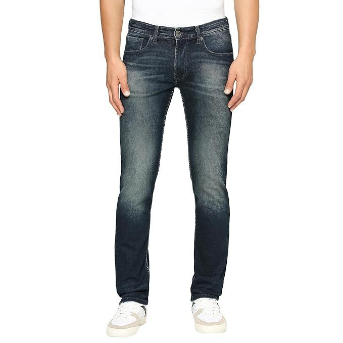 71sJJGKsO9L._SX679_-1.jpg Men's Vapour Slim Fit Mid Waist Lightly Fade Jeans - Image 1