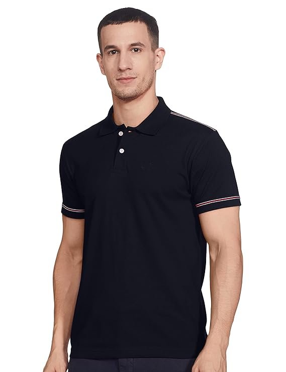 71w8Q7rtN2L._SX569_.jpg Solid Half Sleeve Regular Fit Cotton Polo T-Shirt - Image 1