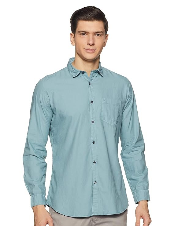 81bZMk6blqL._SX569_.jpg Men's Solid Slim Fit Casual Shirt - Image 1
