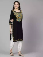 Black Kashmiri Chinarkari Kurti - Image 3