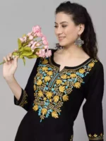 Black Kashmiri Chinarkari Kurti - Image 6
