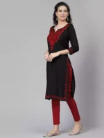 Black Kashmiri Embroidered Kurti - Image 2