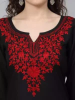 Black Kashmiri Embroidered Kurti - Image 4