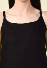 Black Pashmina Work Sleeveless Kurti - Image 2
