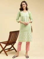 Gul Pista Green Kurti - Image 3