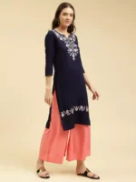 Blue Silk Work Kurti - Image 6