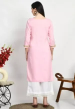 Light Pink Embroidered Kurti - Image 4