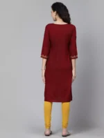 Bushra Maroon Embroidered Kurti - Image 5