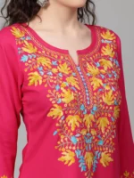 Pink Kashmiri Chinarkari Kurti - Image 2