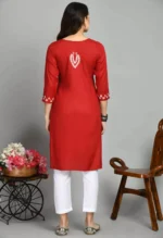 Red Kashmiri Embroidered Kurti - Image 4