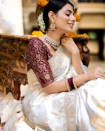 Women Banarasi Silk Saree with Blouse Piece - Image 4